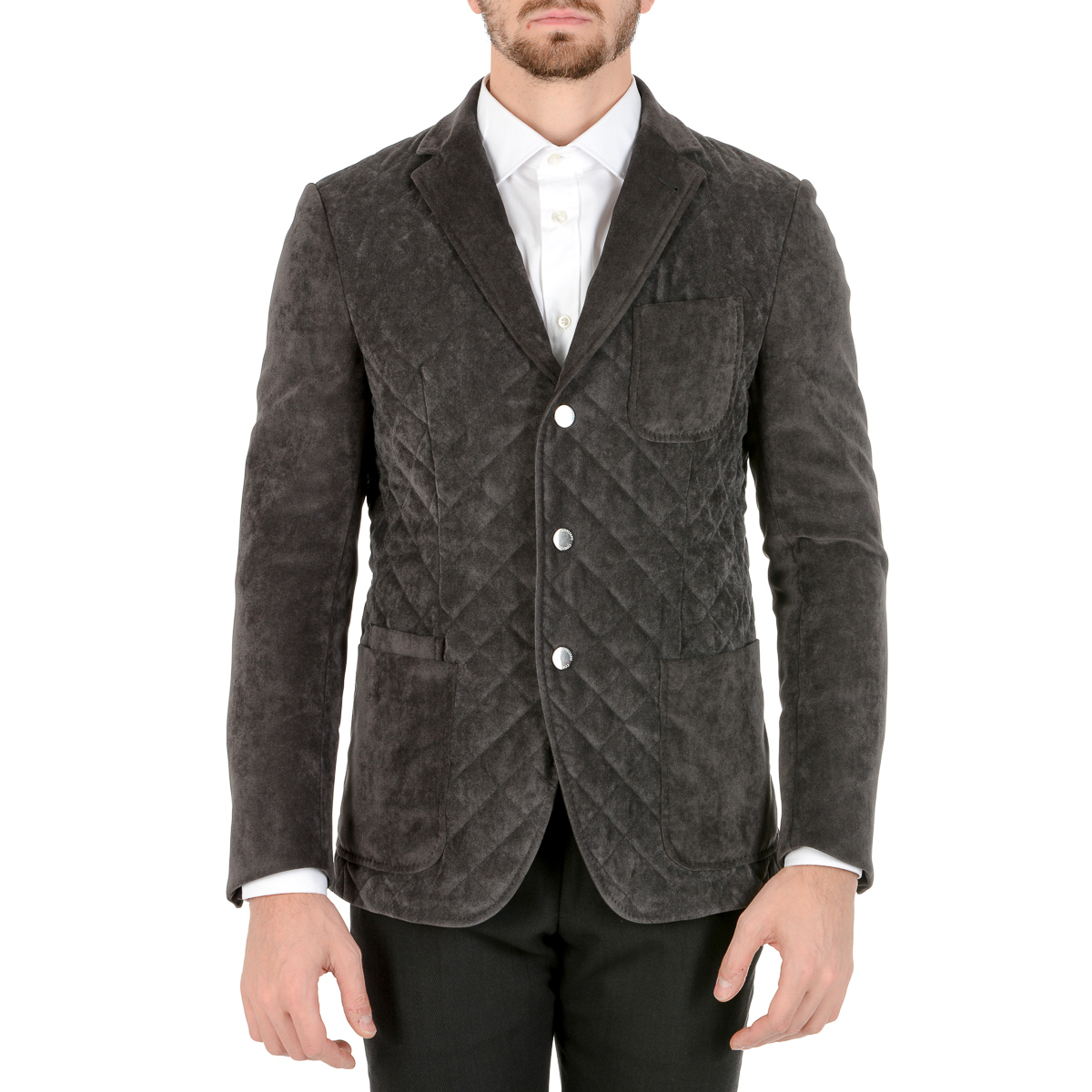Corneliani Mens Jacket Long Sleeves Dark Grey