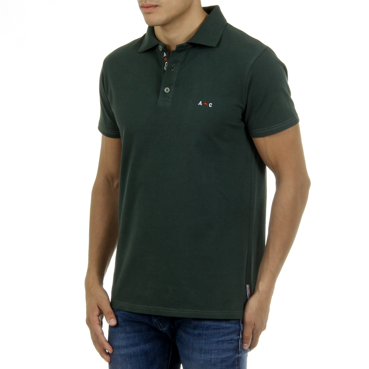 Polo Andrew Charles de manga corta para hombre verde SEFU