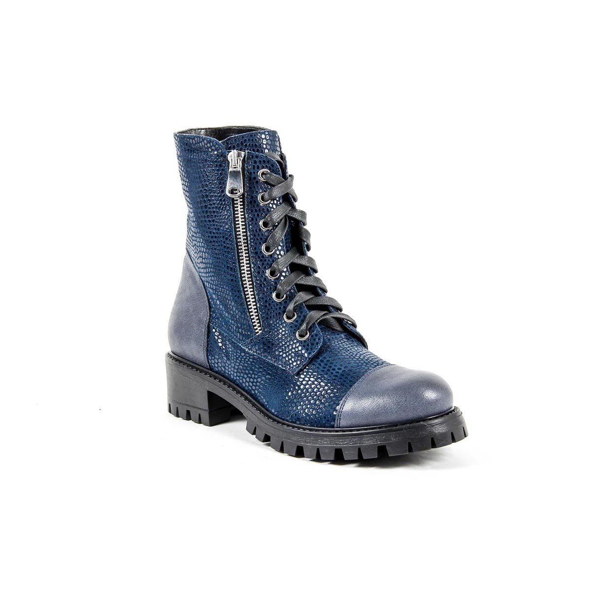 Bota corta Mujer V 1969 Italia B1476 VITELLO + PIETRA BLU