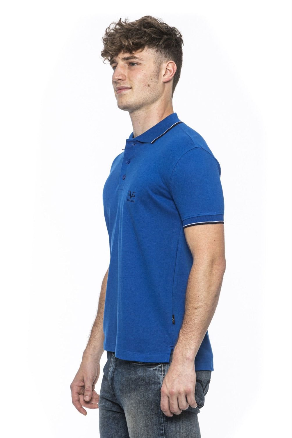 19V69 Italia Polo para hombre Azul COSTINA AZUL REAL