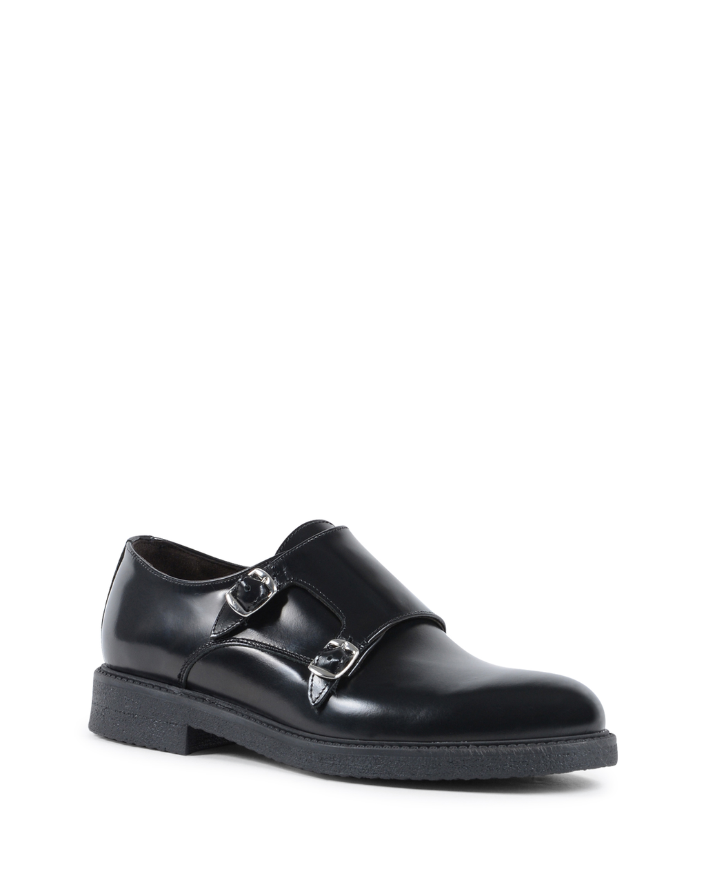 19V69 Italia - Zapato de hombre con doble hebilla, color negro, 1210 G, ABRASIVATO NERO