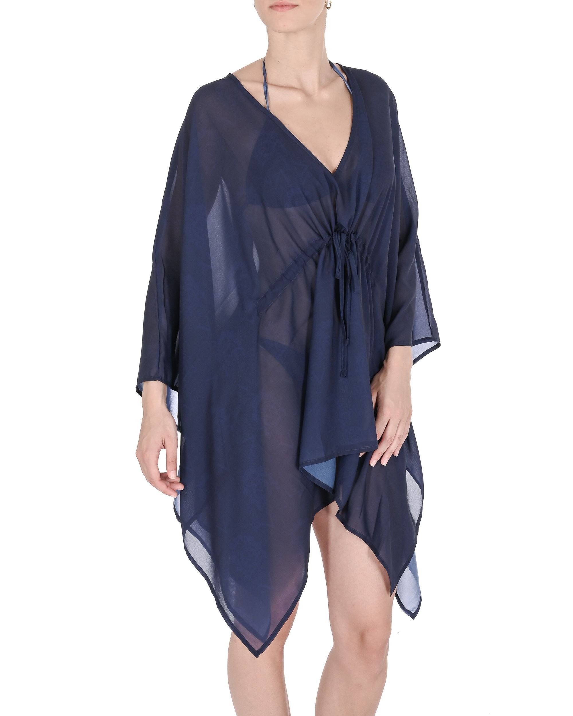 19V69 Italia Womens Swimwear Chiffon Caftan VSC1WCU03 NAVY
