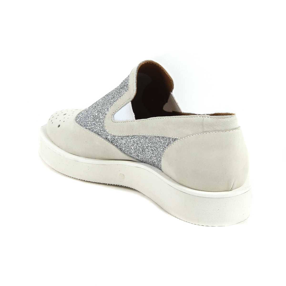V 1969 Italia Zapatillas sin cordones para mujer 302126 NABUK YOMO MILKY GLIT ARG