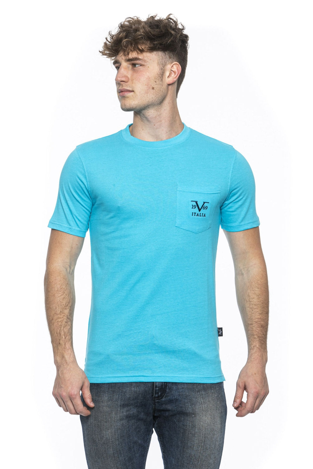 19V69 Italia Camiseta para hombre Azul claro IVAN TURQUESA