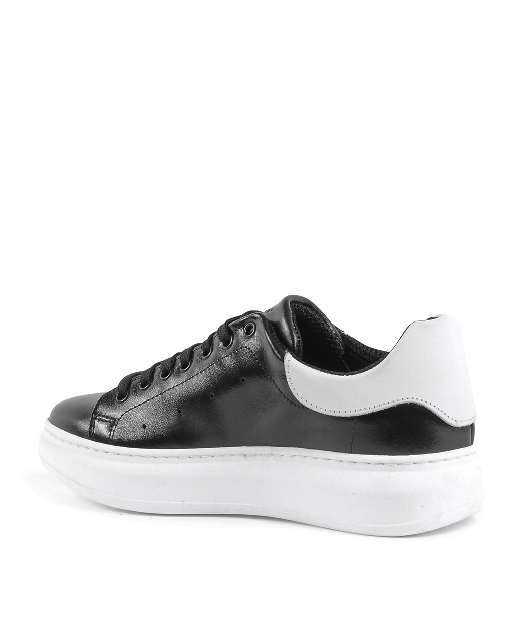 19V69 Italia Mens Sneaker Black White 720 PELLE NERO PELLE BIANCO