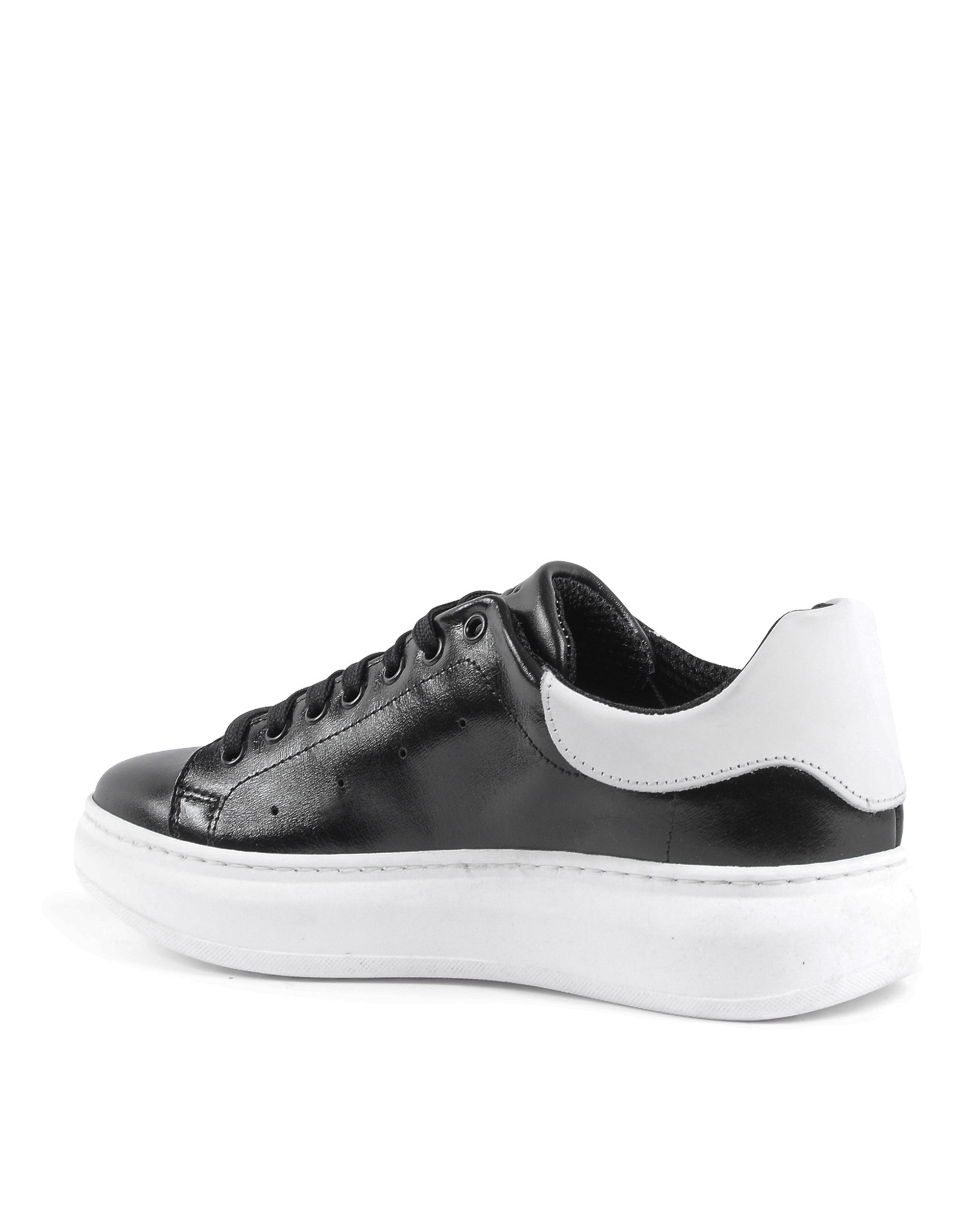 19V69 Italia Mens Sneaker Black White 720 PELLE NERO PELLE BIANCO
