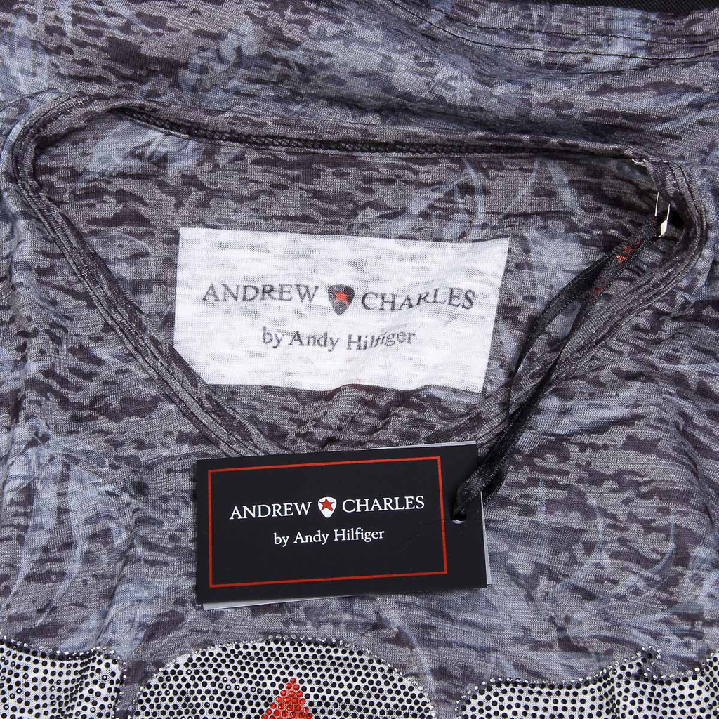 Andrew Charles Mens T-Shirt Short Sleeves V-Neck Black ISAAC