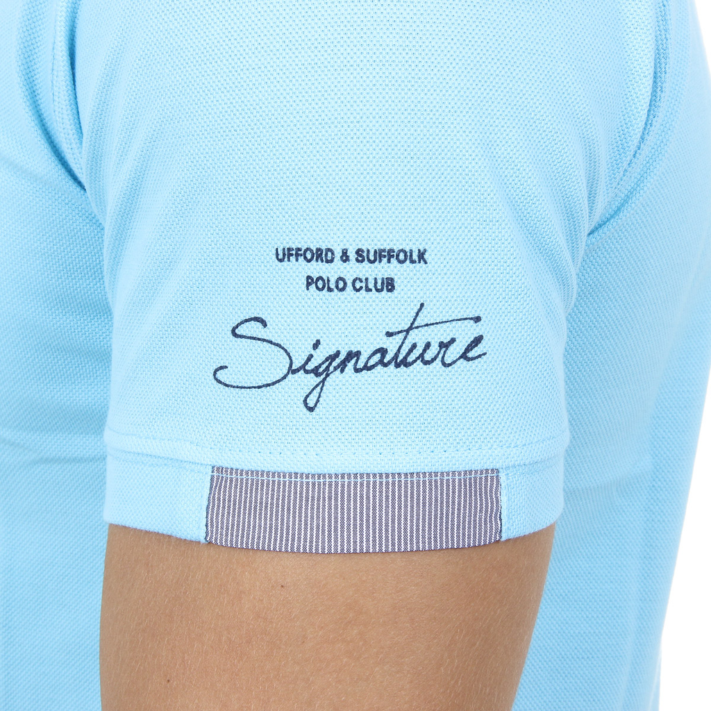 Polo Ufford & Suffolk Polo Club para hombre, manga corta, US025, azul