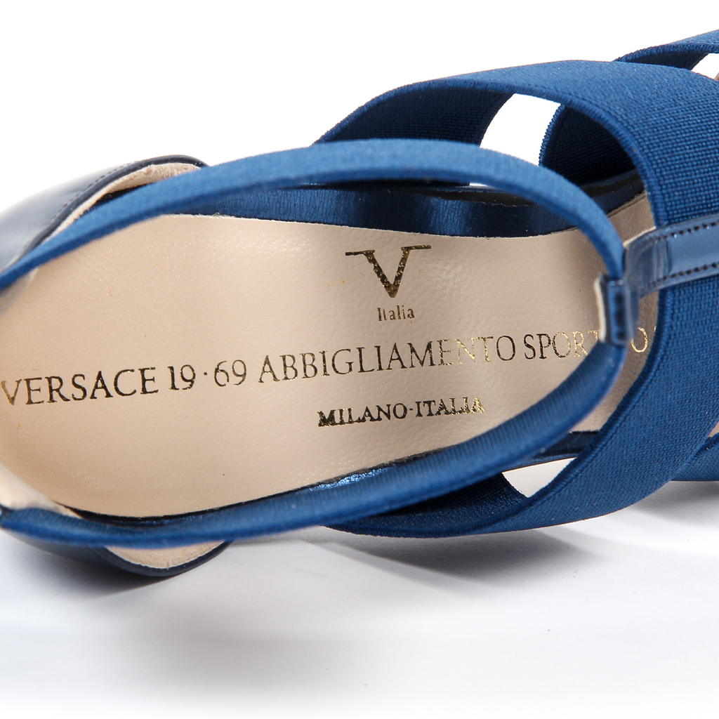 V 1969 Italia Womens Ankle Strap Sandal Blue ELSA
