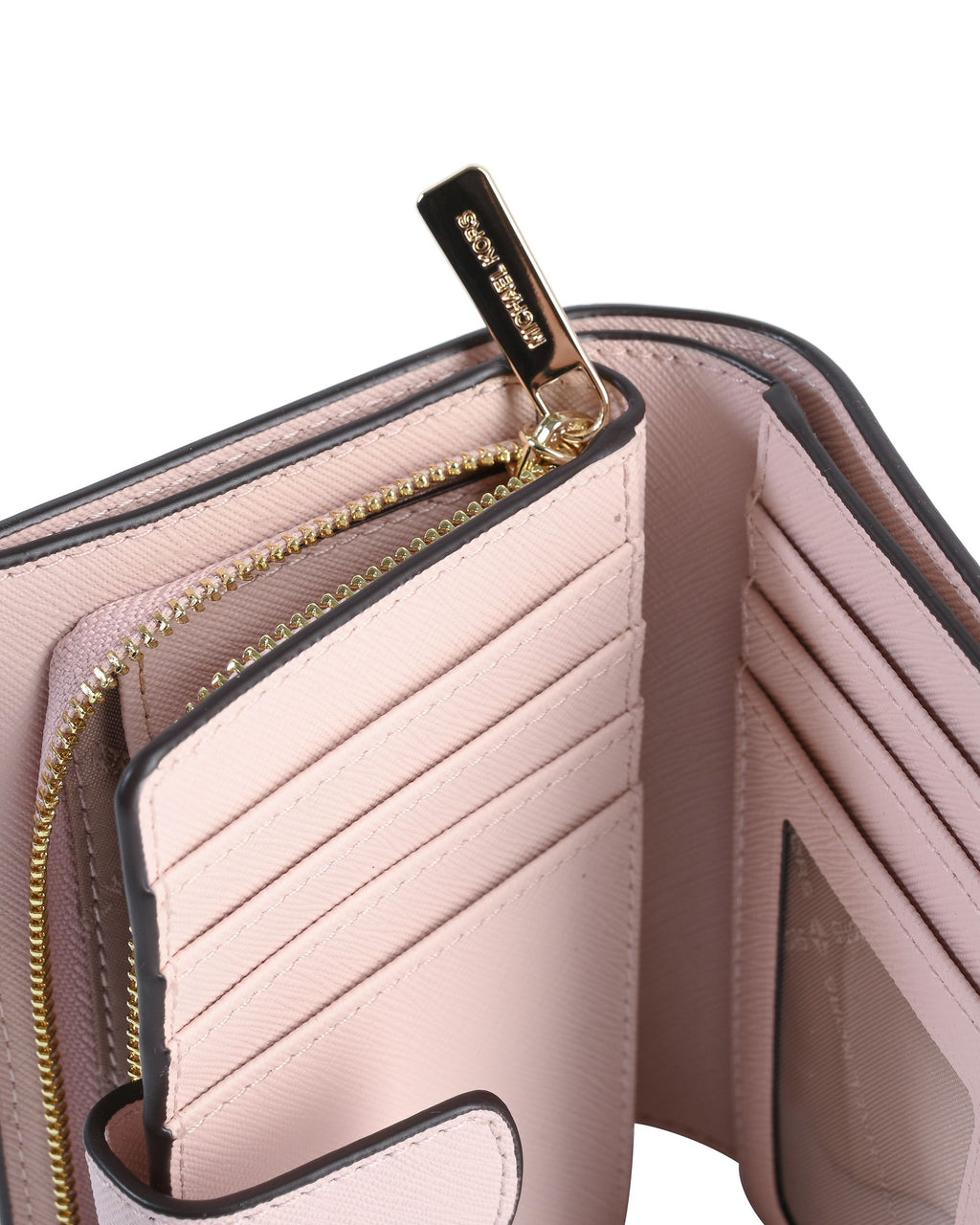 Cartera mediana plegable con diseño de grano cruzado de Michael Kors 35F7GTVF2L PWD BLSH