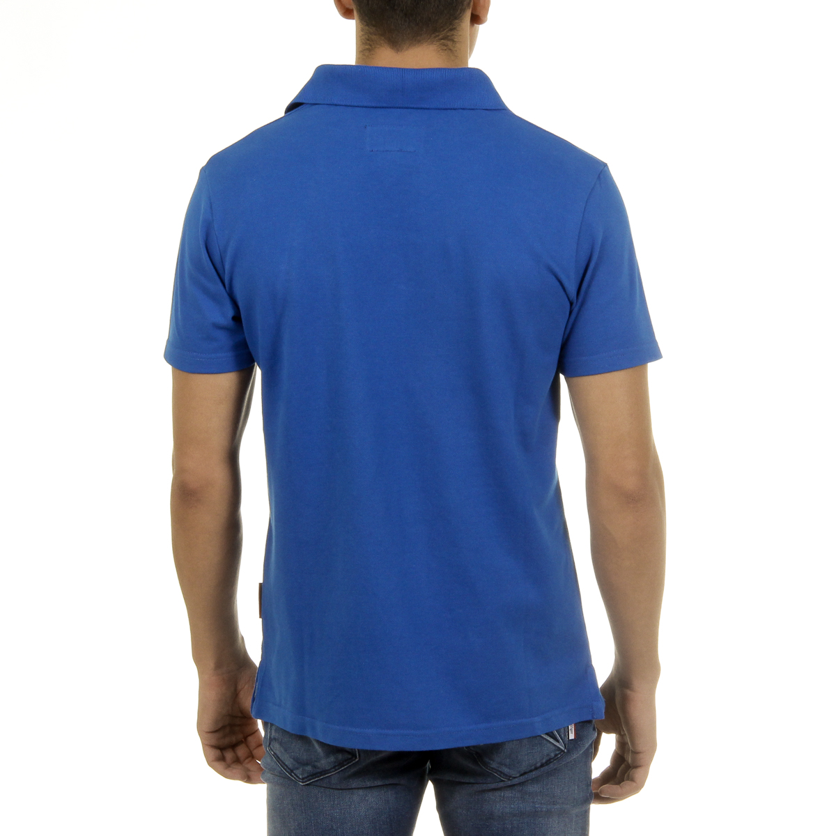 Polo Andrew Charles para hombre de manga corta azul SEMELO