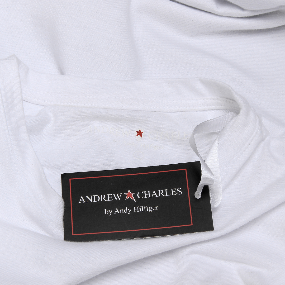 Camiseta Andrew Charles para hombre, manga corta, cuello redondo, blanca, KEITA