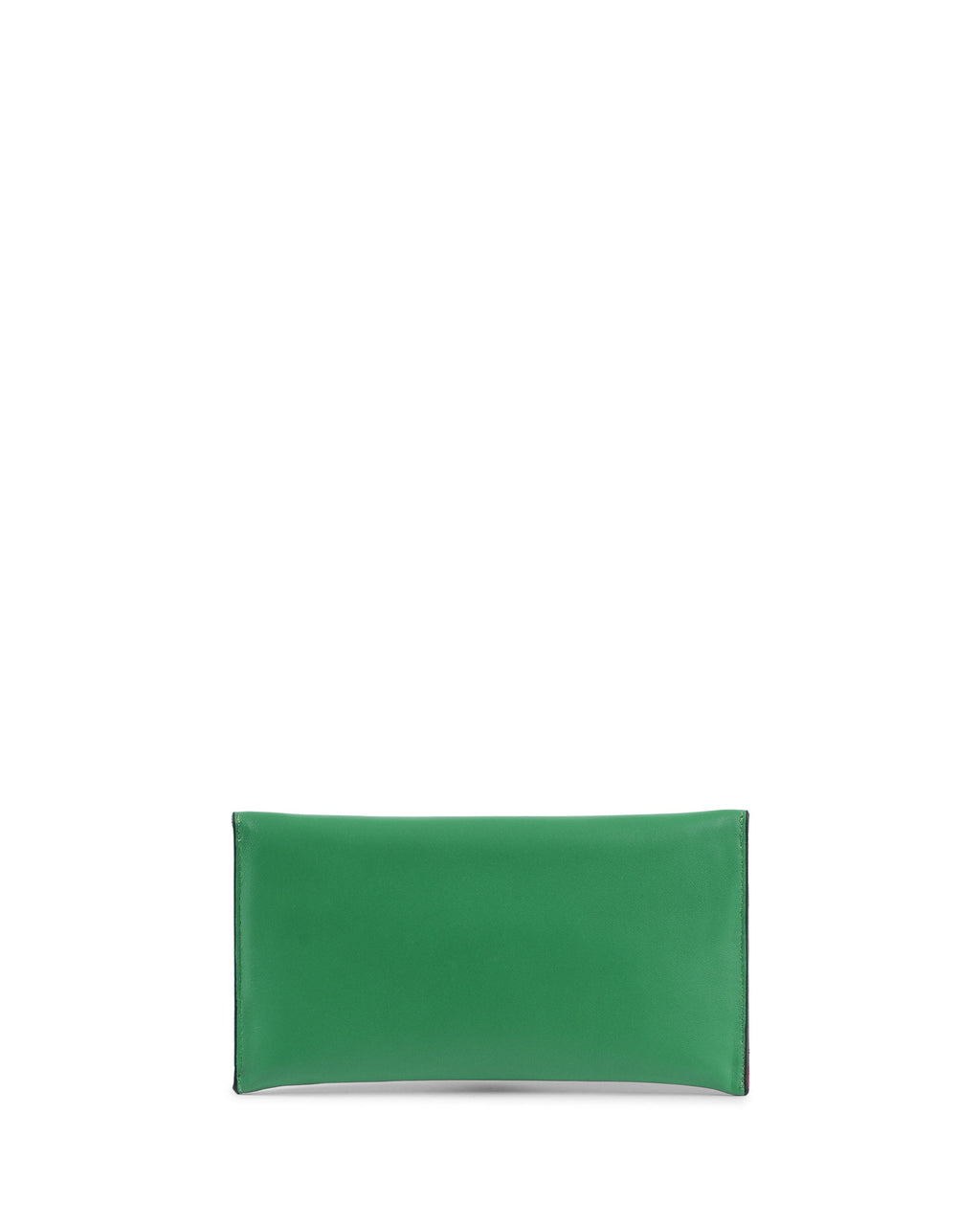 Clutch tipo sobre de piel verde