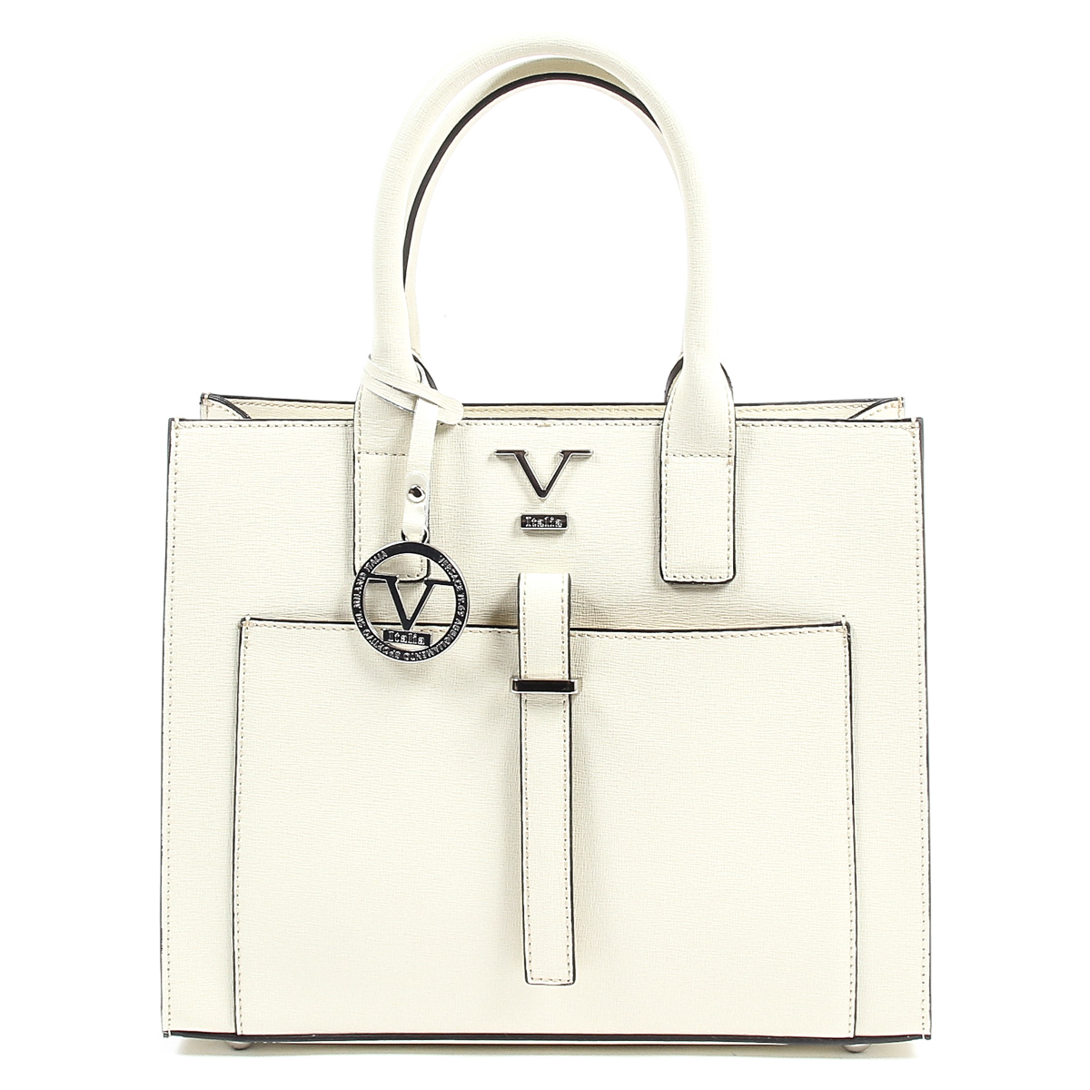 Bolso de mano para mujer V 1969 Italia V006-S SAFFIANO CREMA