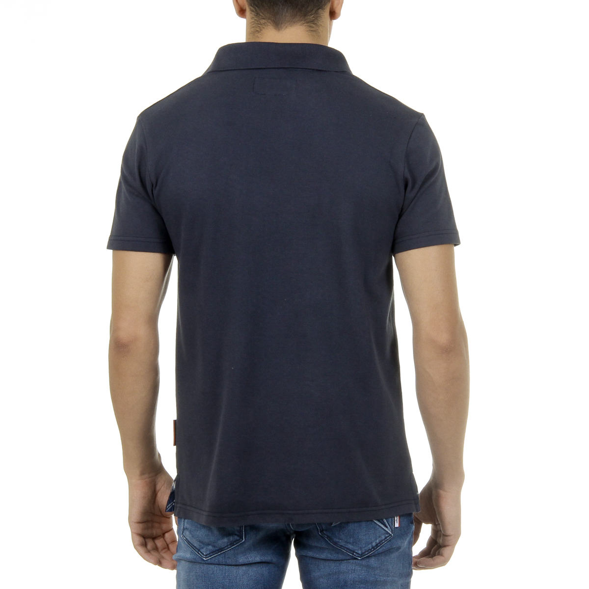 Polo Andrew Charles para hombre de manga corta azul oscuro SEMELO