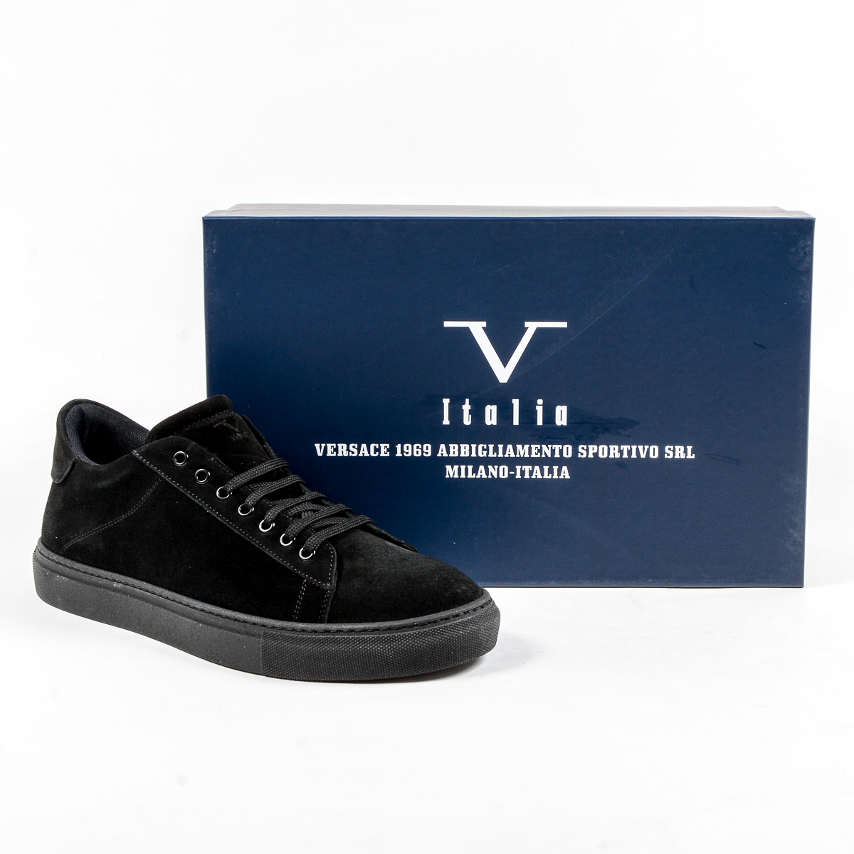 V 1969 Italia Zapatillas para hombre Negras CREMA
