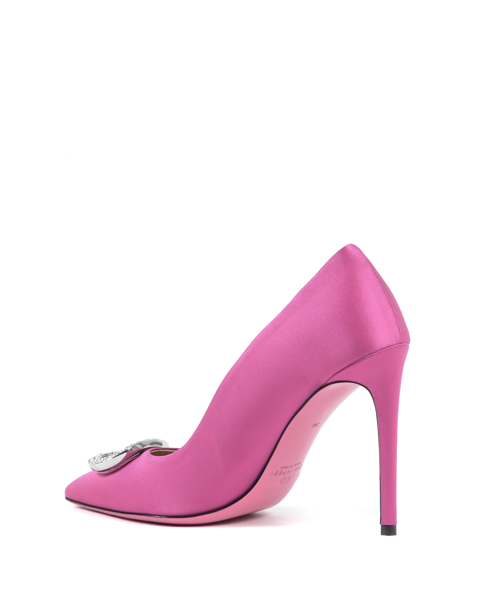 Zapatos de salón de satén Cenicienta fucsia