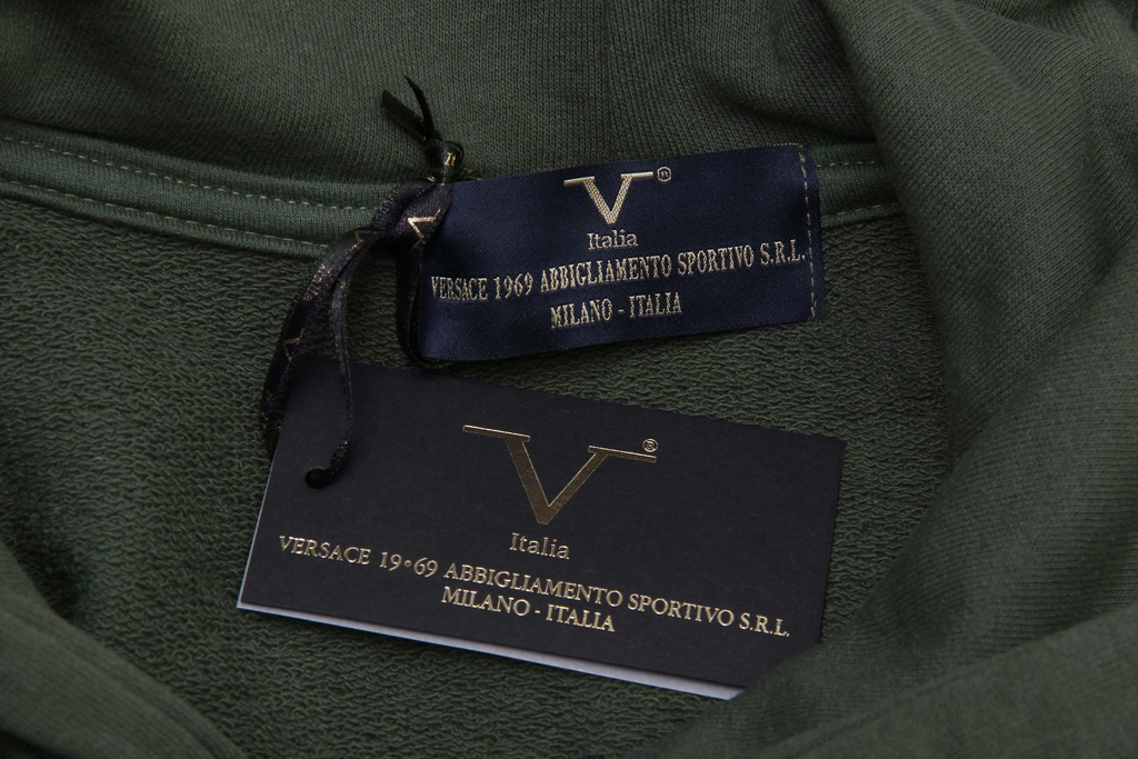 Sudadera con capucha V 1969 Italia para hombre ART. 4467 VERDE MILITAR