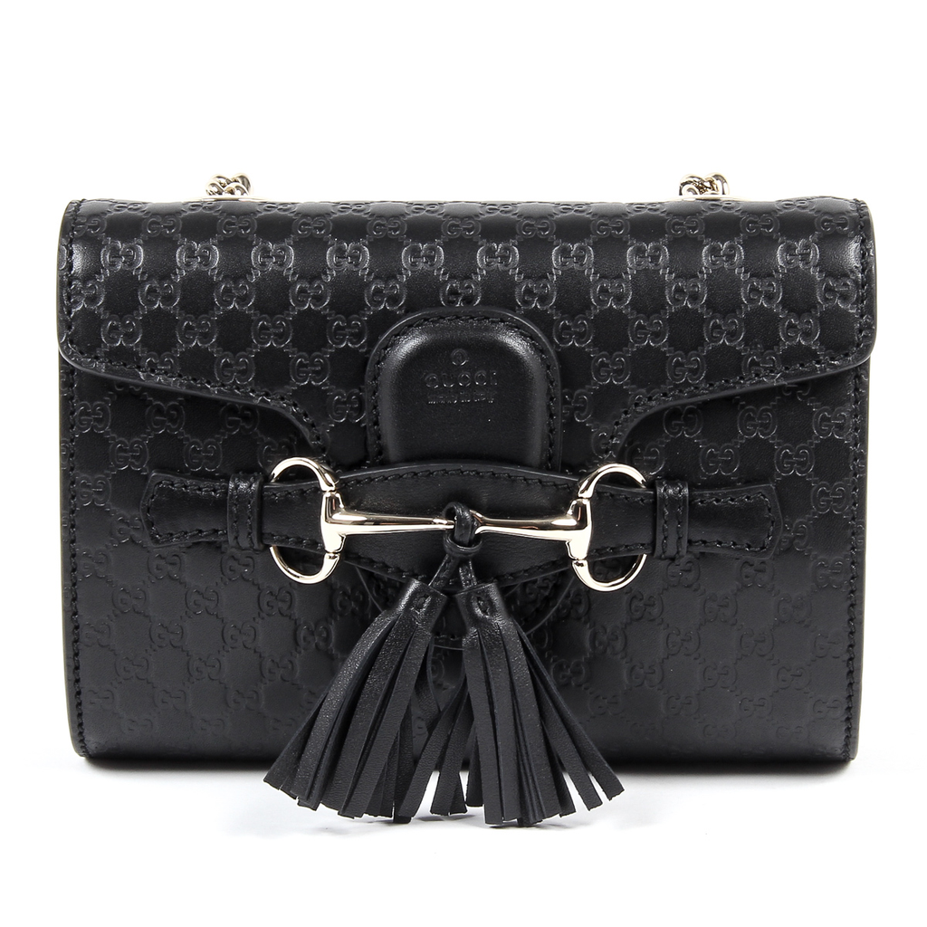 Gucci Womens Handbag GG Guccissima Black 449636 1000