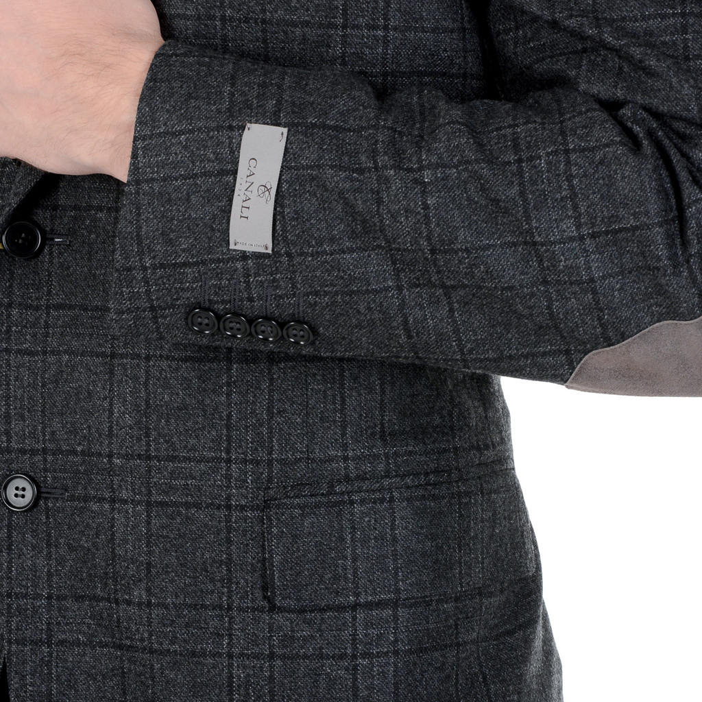 Chaqueta Canali para hombre de manga larga gris oscuro