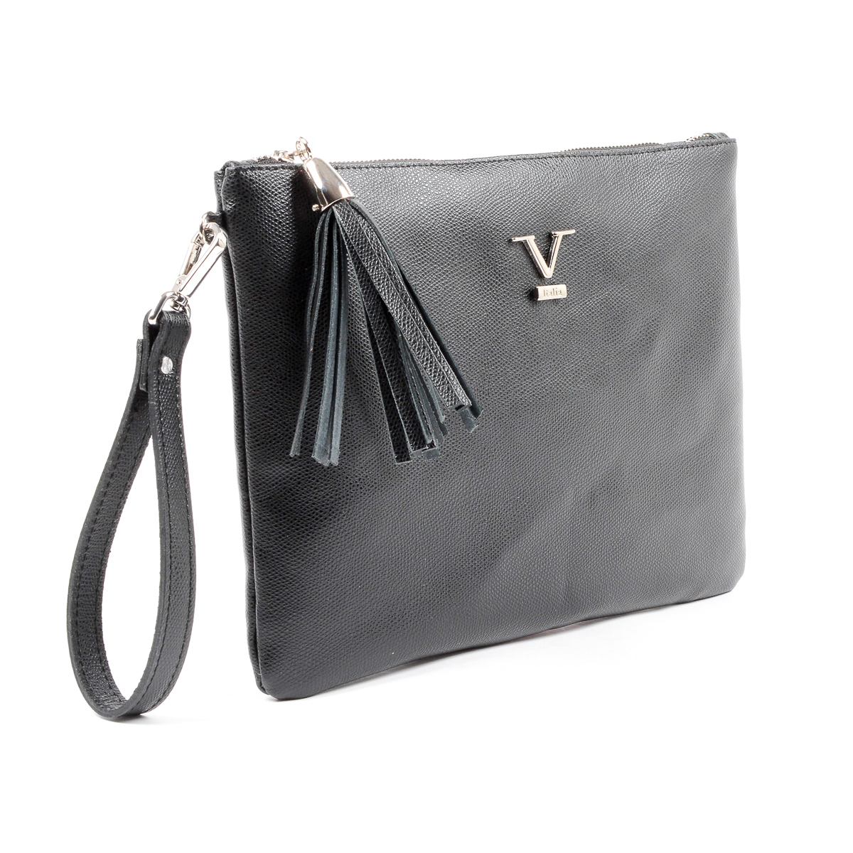 Bolso de mano para mujer V 1969 Italia negro PECHINO