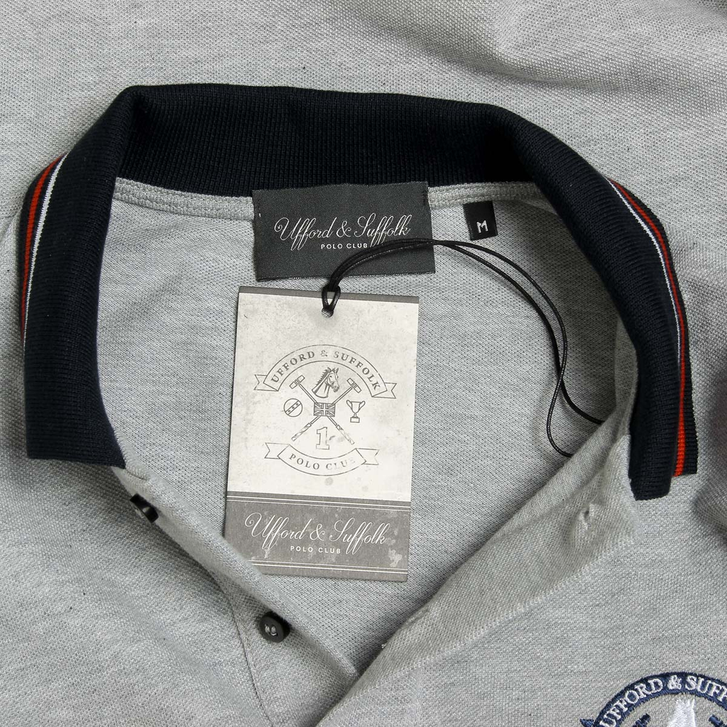 Polo Ufford & Suffolk Polo Club para hombre, manga corta, gris, NOTTE