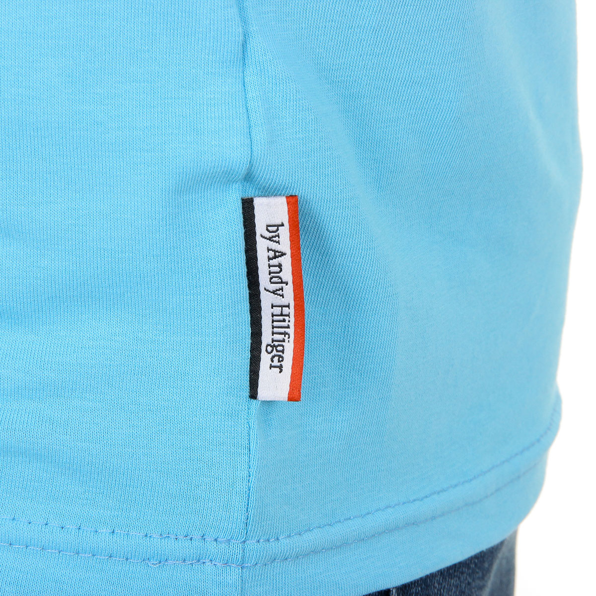 Camiseta Andrew Charles para hombre, manga corta, cuello en V, azul claro, KENAN