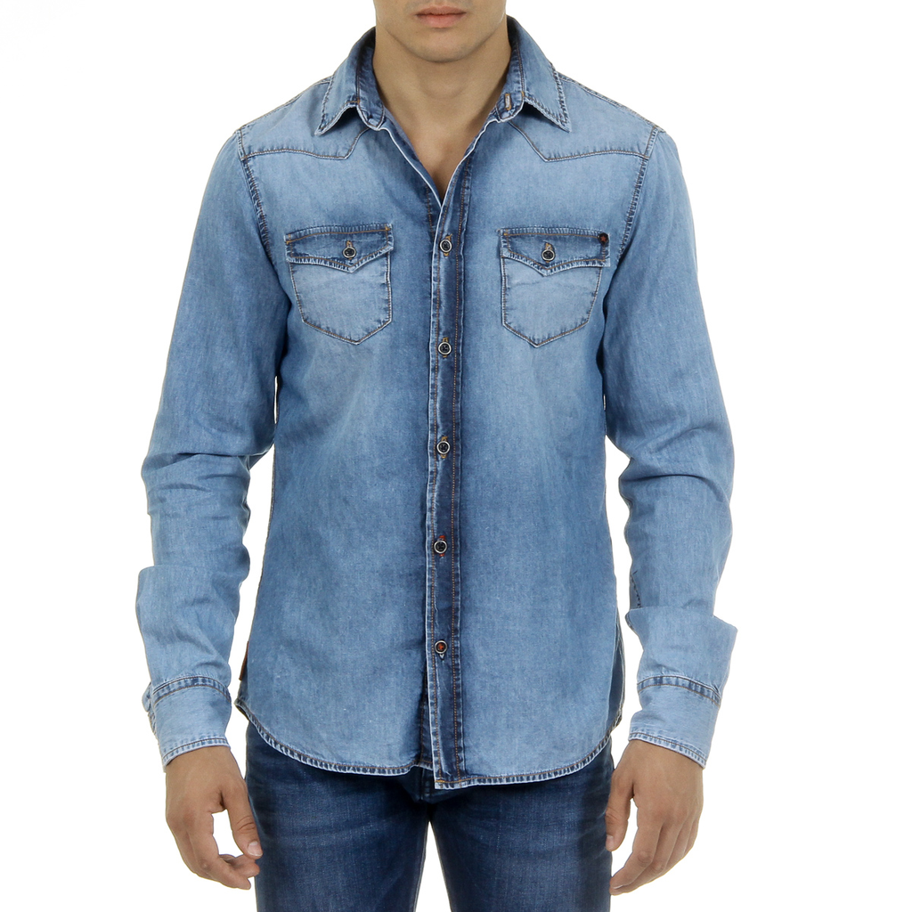 Camisa vaquera de manga larga para hombre de Andrew Charles CAMILIA