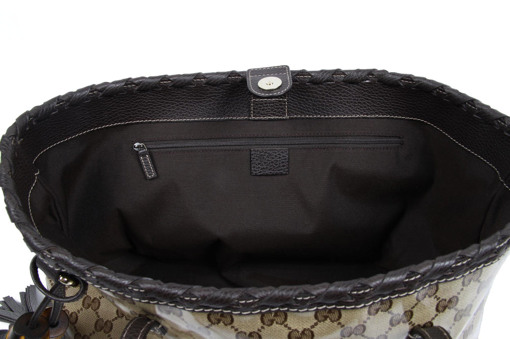 Bolso Gucci GG tote de lona revestida de bambú 354665 520981