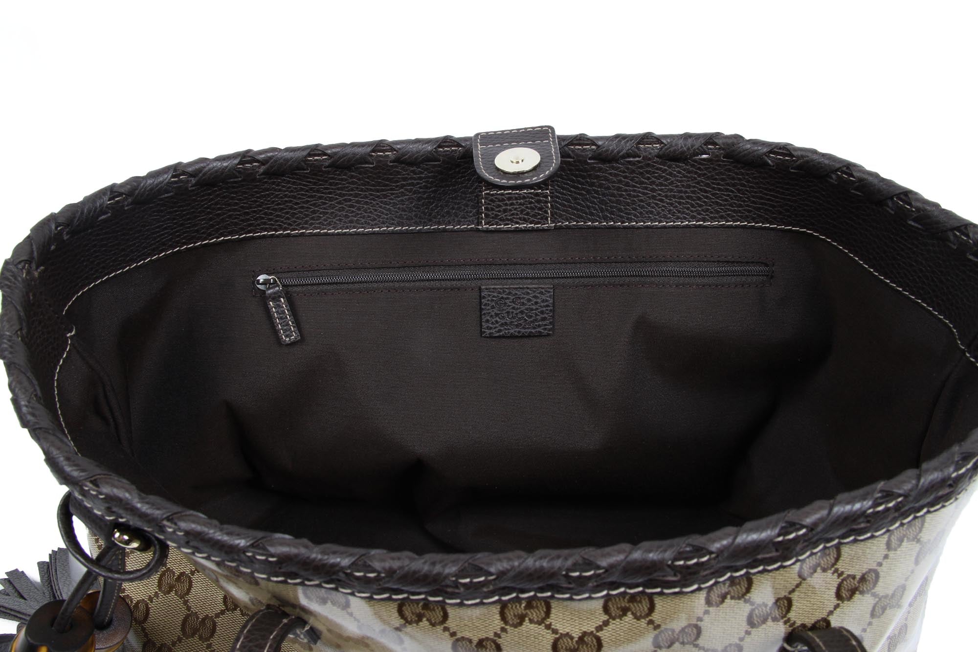 Bolso Gucci GG tote de lona revestida de bambú 354665 520981