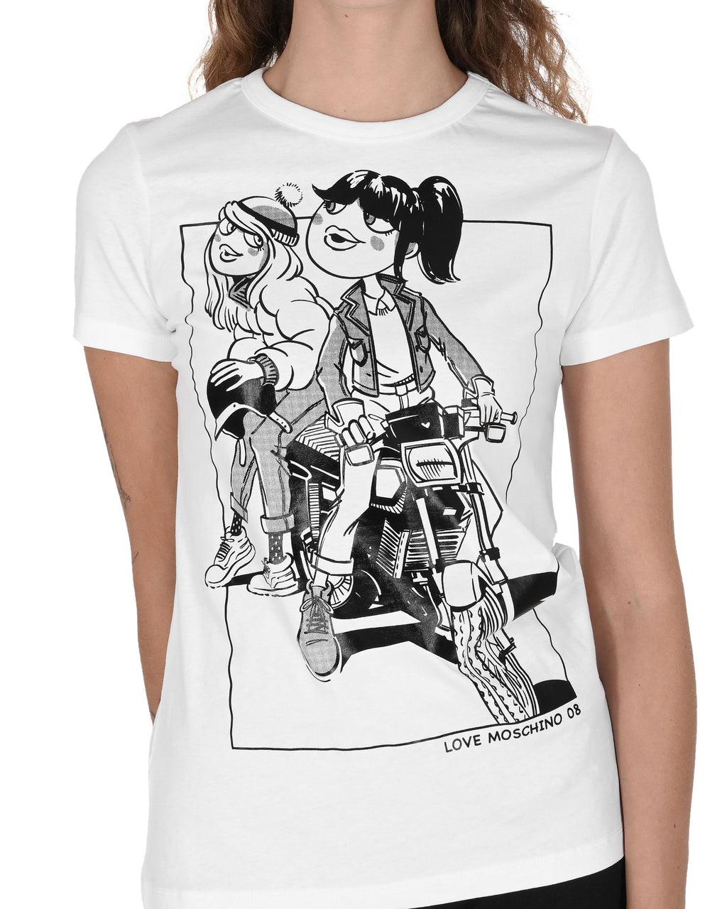 Camiseta de mujer Love Moschino W 4 F73 1V M 3876 A00 BLANCO ÓPTICO