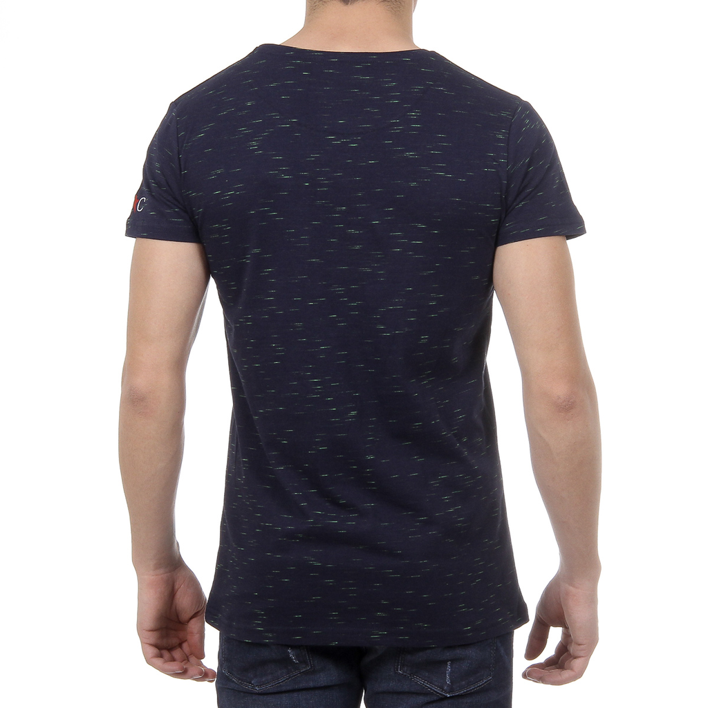 Andrew Charles Mens T-Shirt Short Sleeves Round Neck Dark Blue JACK