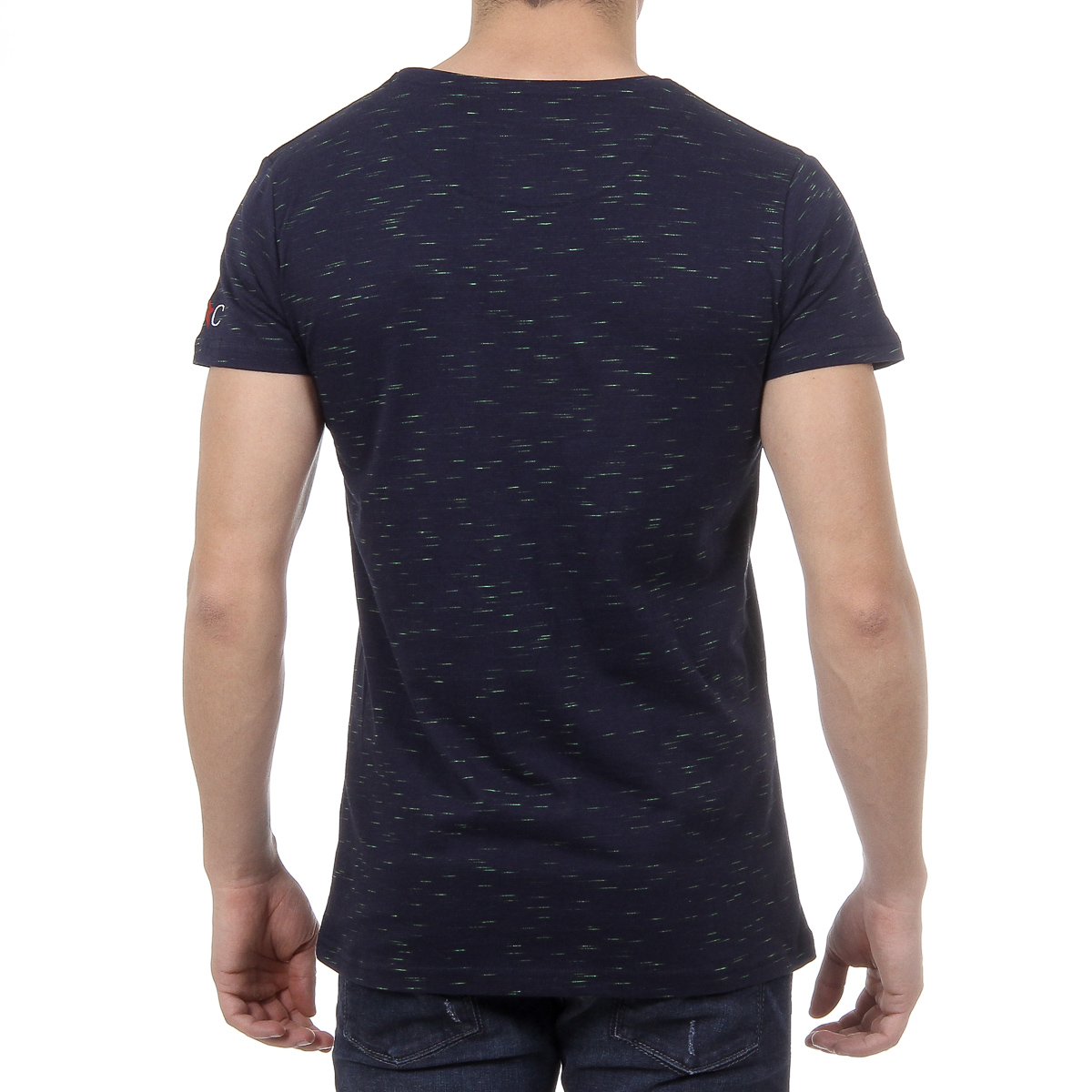 Andrew Charles Mens T-Shirt Short Sleeves Round Neck Dark Blue JACK
