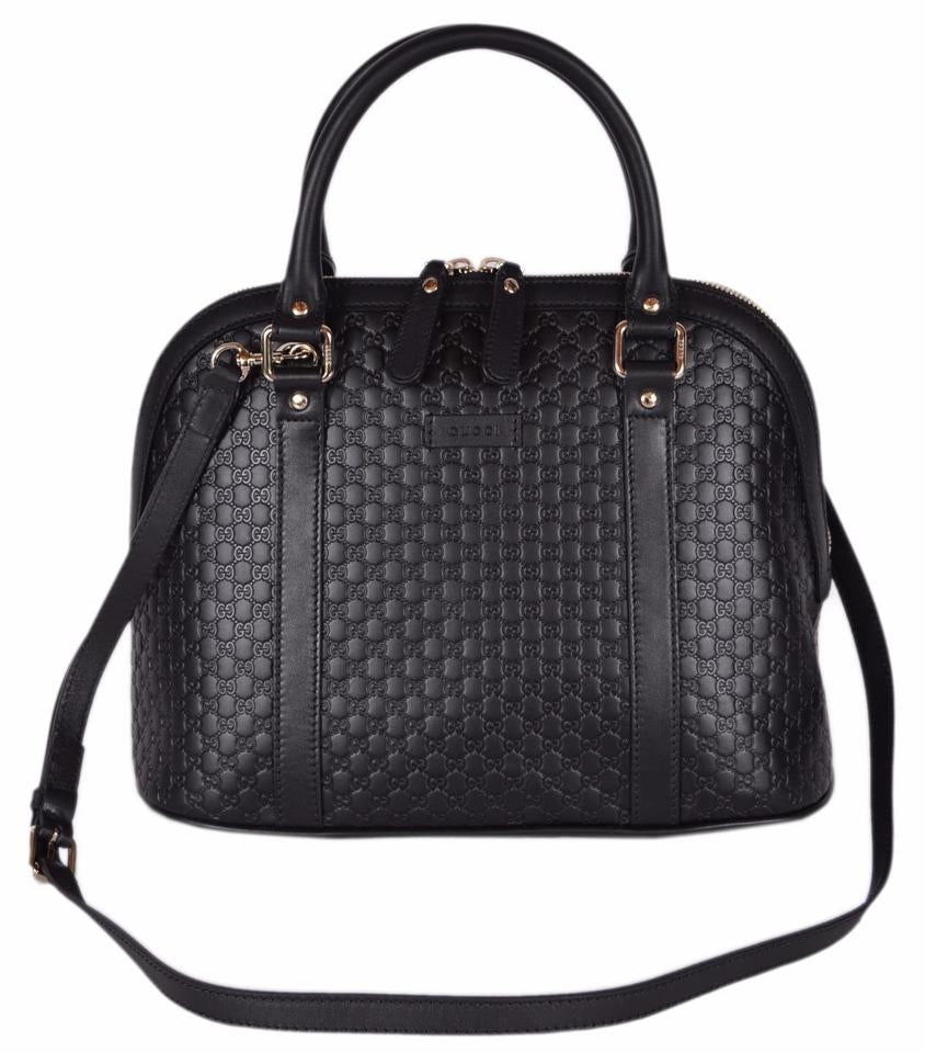 Bolso Dome de piel Gucci Guccissima negro