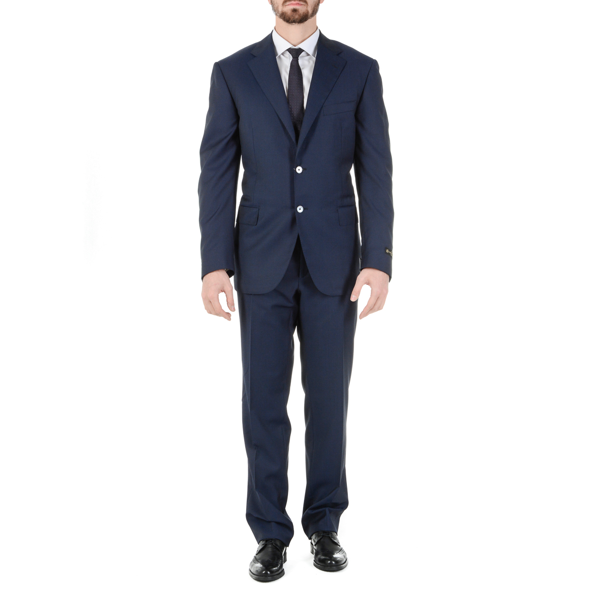 Corneliani Mens Suit Long Sleeves Dark Blue Super 130's