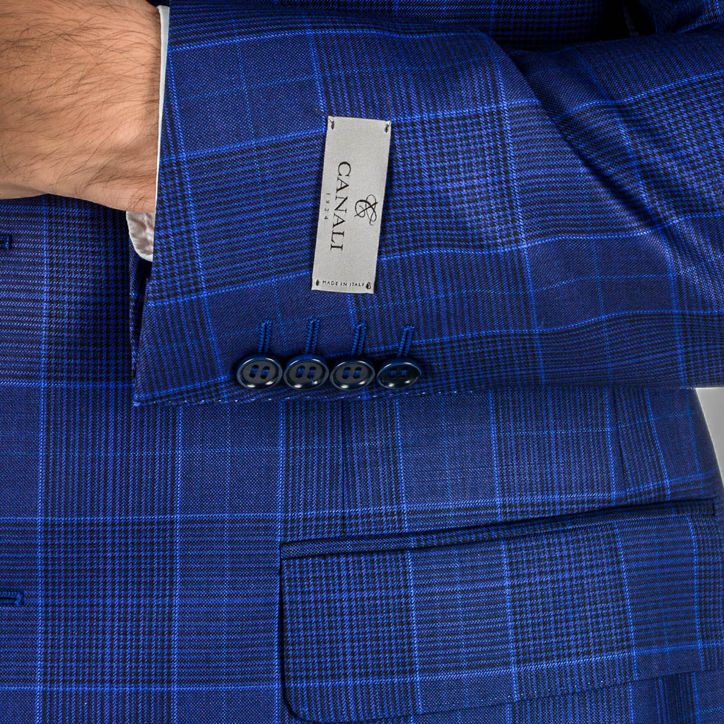 Canali Mens Suit Long Sleeves Blue Impeccabile