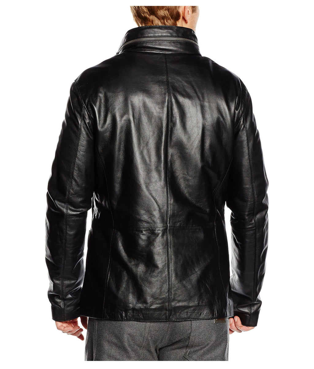 Armani Collezioni chaqueta de cuero para hombre PCG82P PCP81 999
