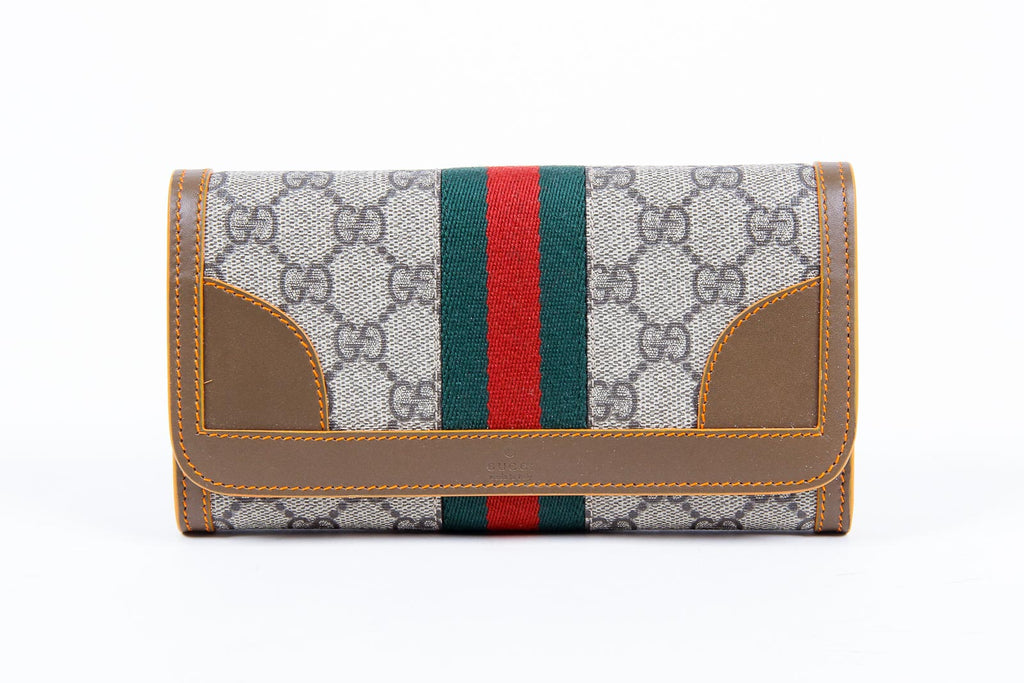 Monedero Gucci Supreme de dos pliegues para mujer