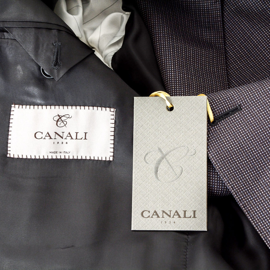Canali Mens Suit Long Sleeves Dark Grey