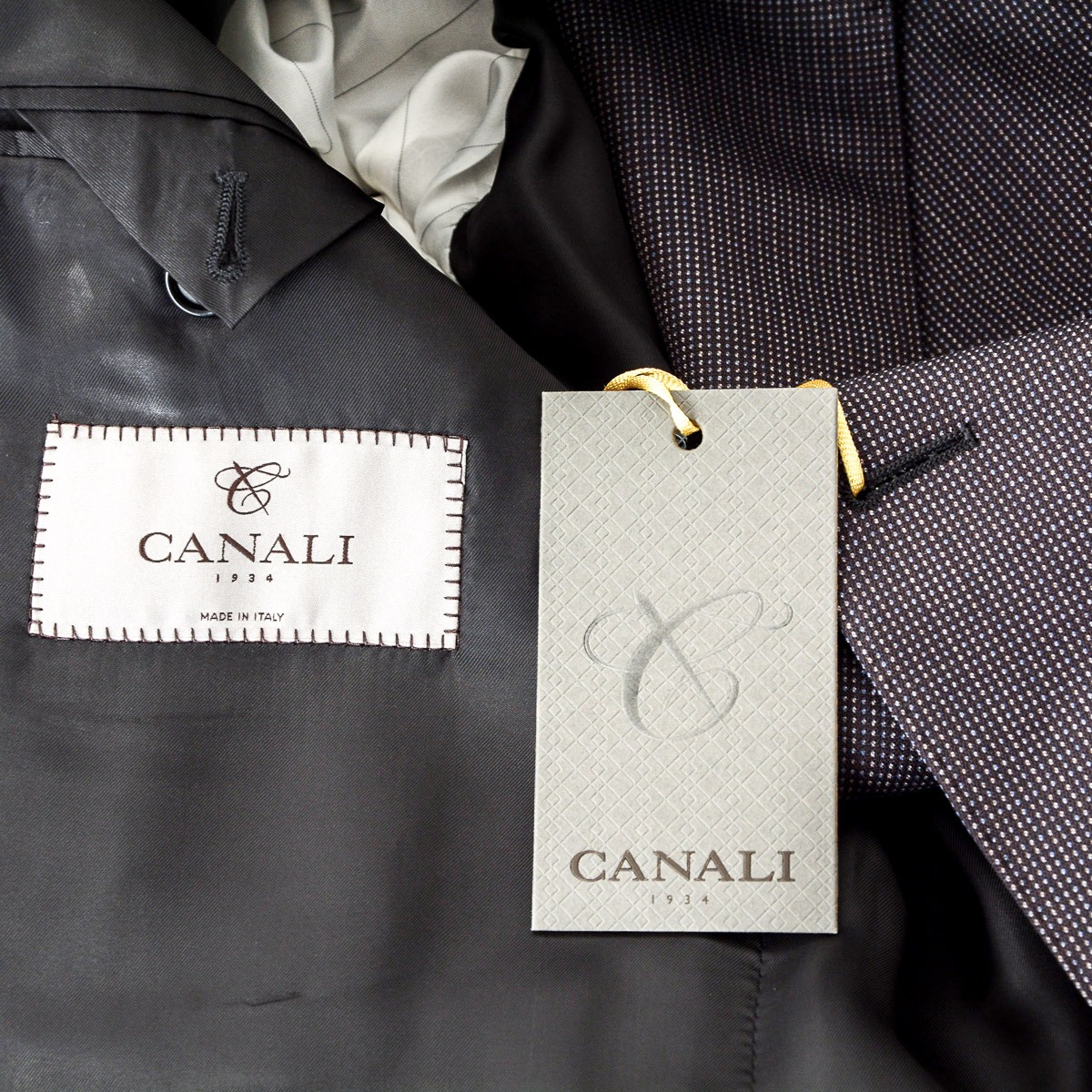Canali Mens Suit Long Sleeves Dark Grey