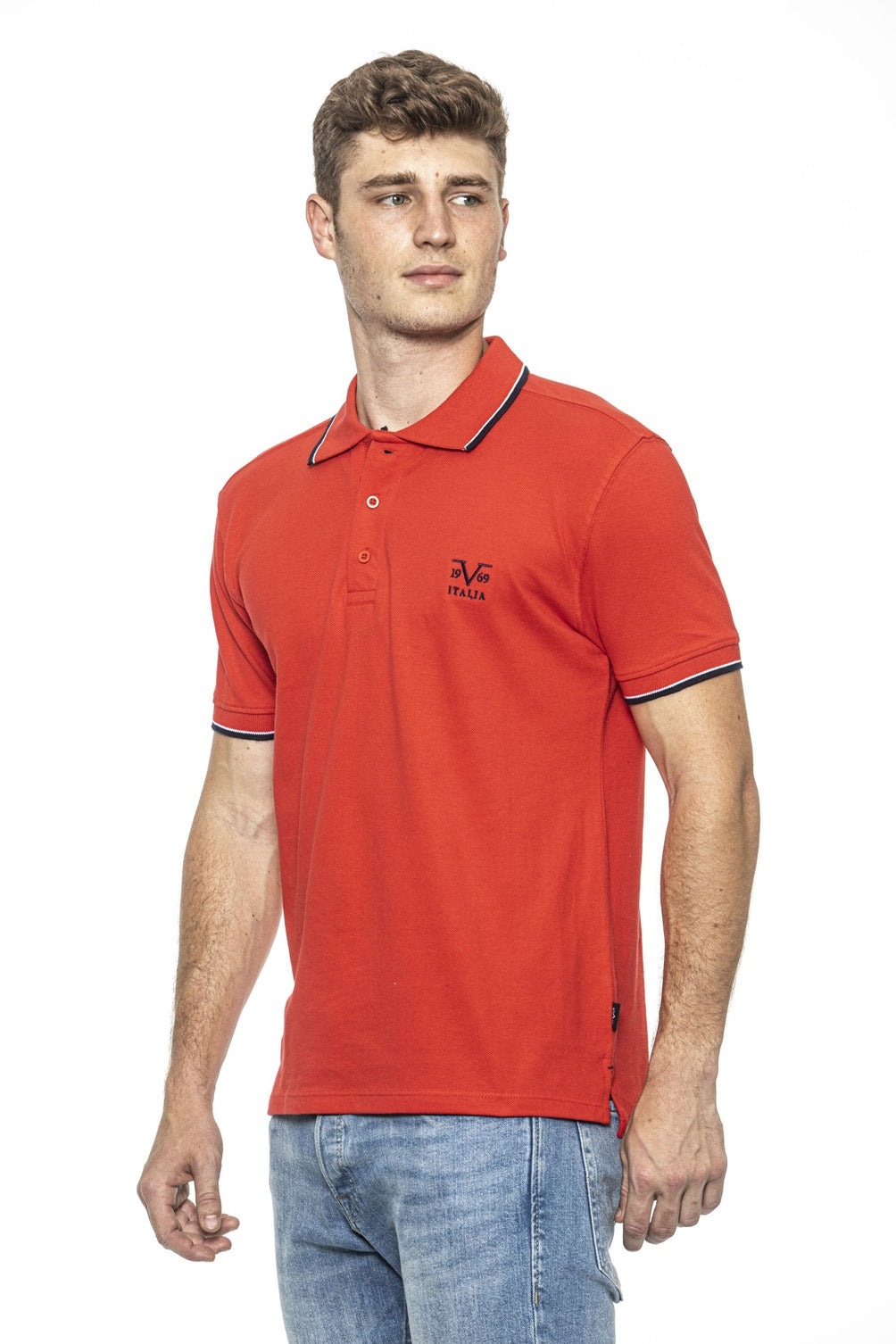 19V69 Italia Polo para hombre rojo COSTINA RED