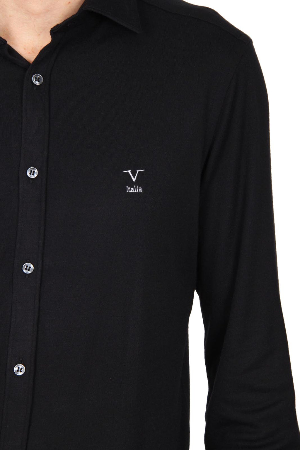 Camisa de manga larga para hombre V 1969 Italia Paris Jersey Nero