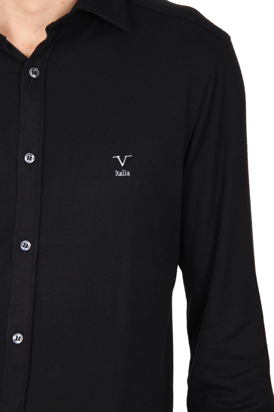 Camisa de manga larga para hombre V 1969 Italia Paris Jersey Nero