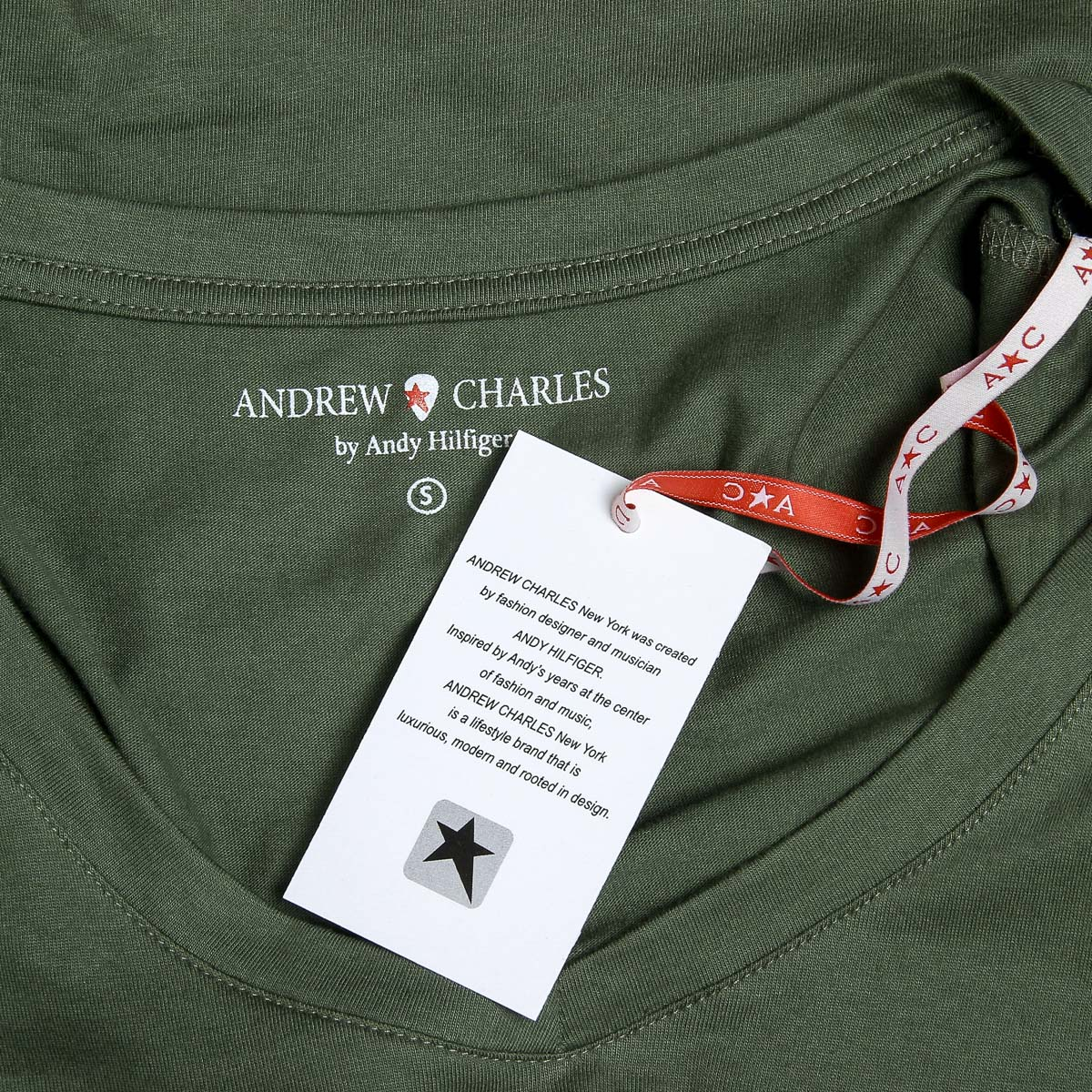 Camiseta Andrew Charles para mujer, manga corta, cuello en V, verde TAPIWA