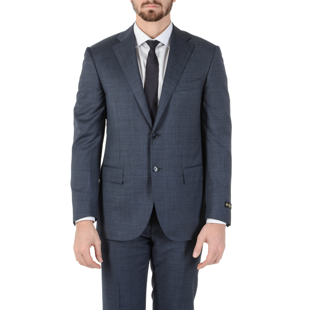 Corneliani Mens Suit Long Sleeves Dark Blue Super 130's