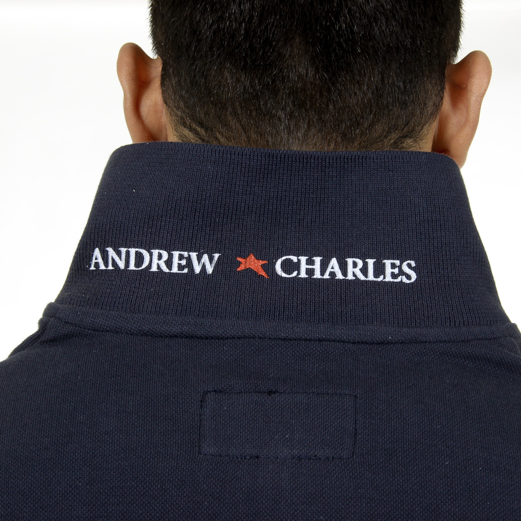 Polo Andrew Charles para hombre de manga corta azul oscuro SEFU