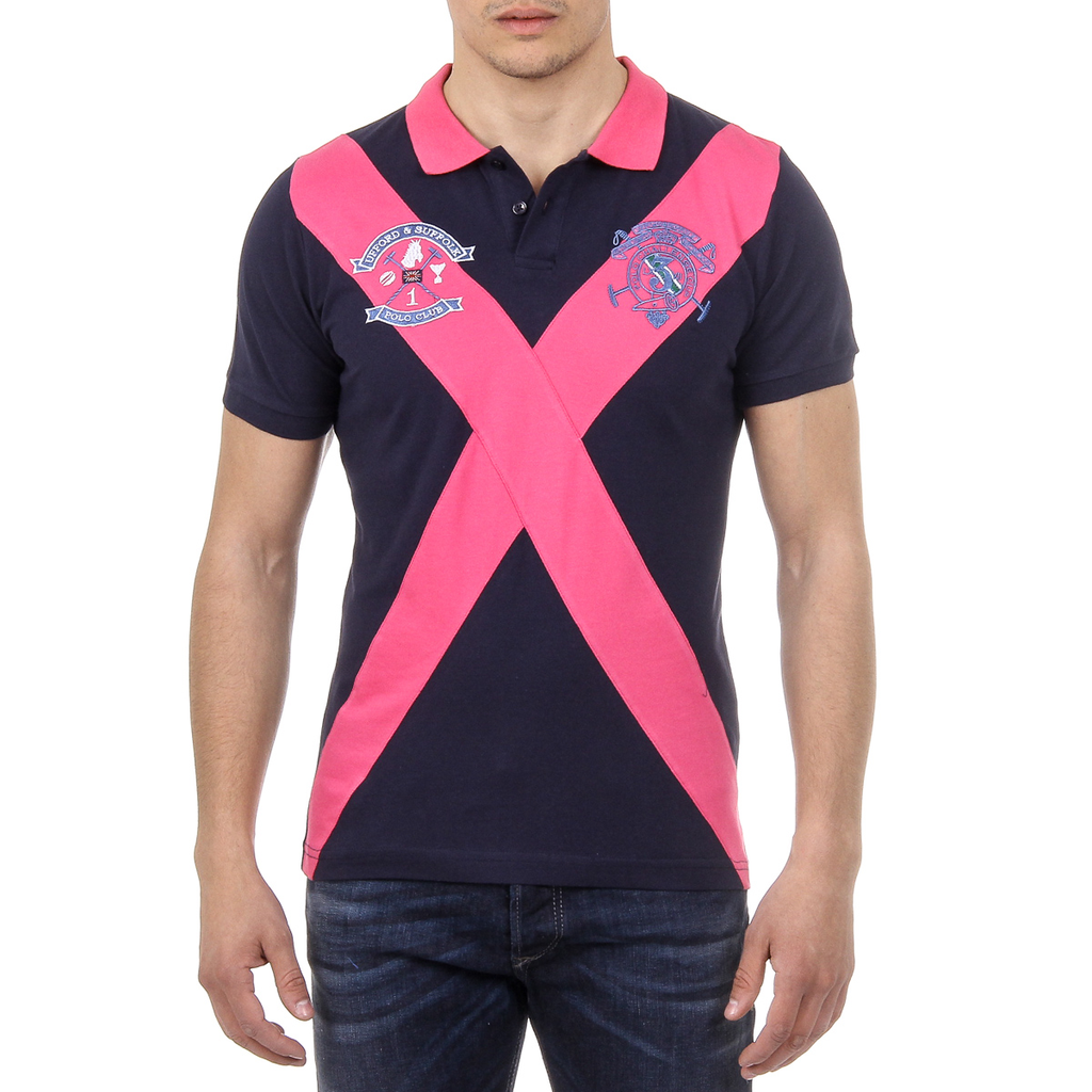 Polo de manga corta para hombre del Ufford & Suffolk Polo Club US003 INDIGO