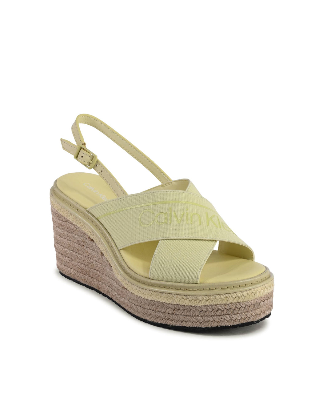 Calvin Klein - Sandalias de cuña para mujer, color amarillo, HW0HW01965ZCW