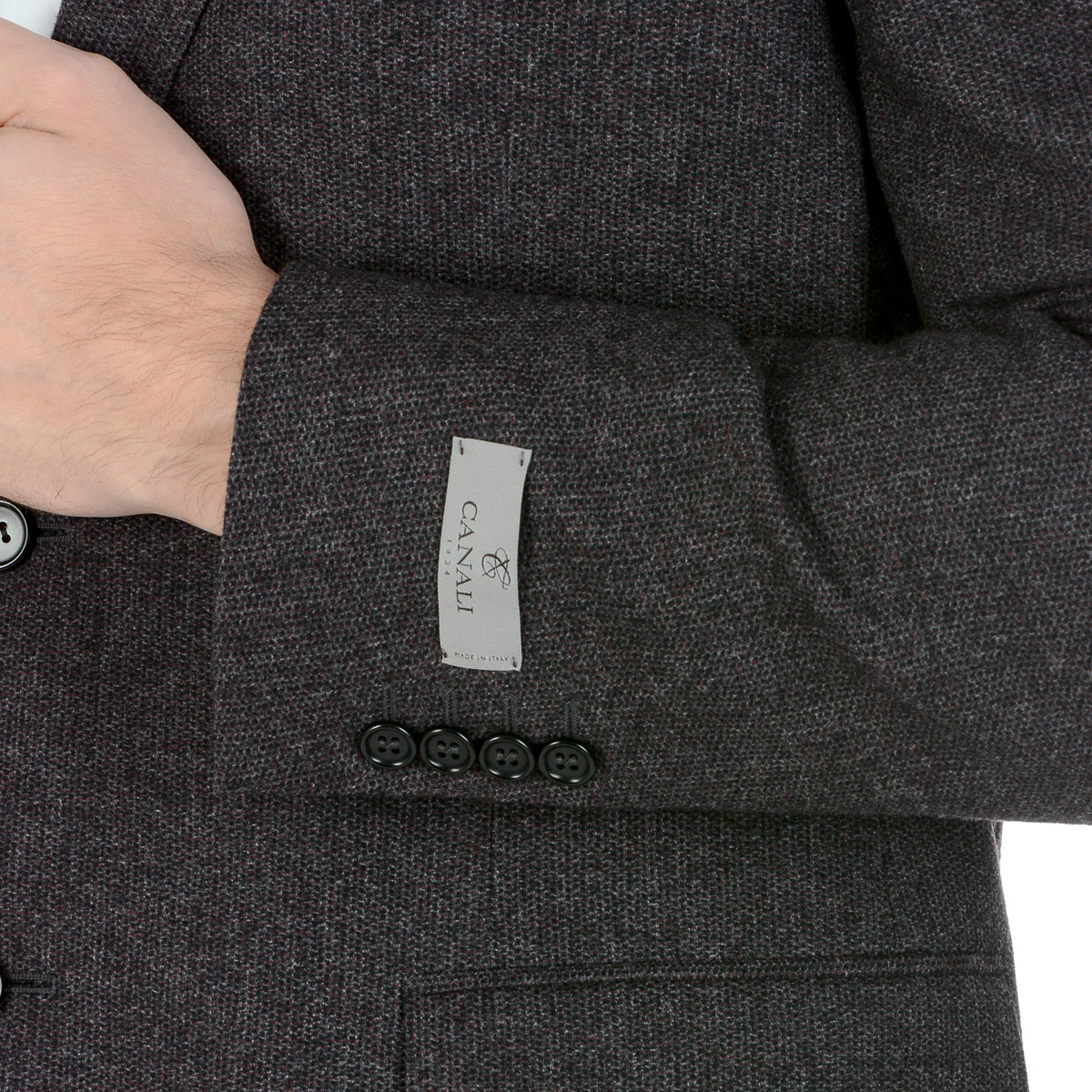 Chaqueta Canali para hombre de manga larga gris oscuro