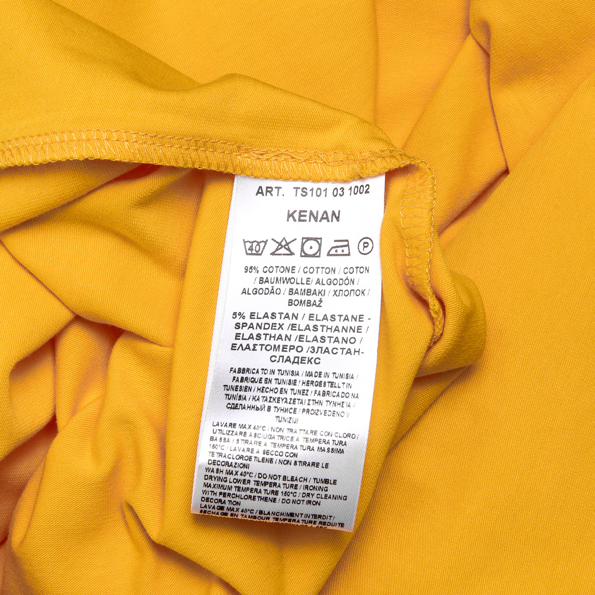 Camiseta Andrew Charles para hombre, manga corta, cuello en V, amarilla, KENAN